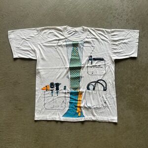 Vintage 80s Doctor Shirt Size Large White Trust Me Im A Doctor Medical Humor USA